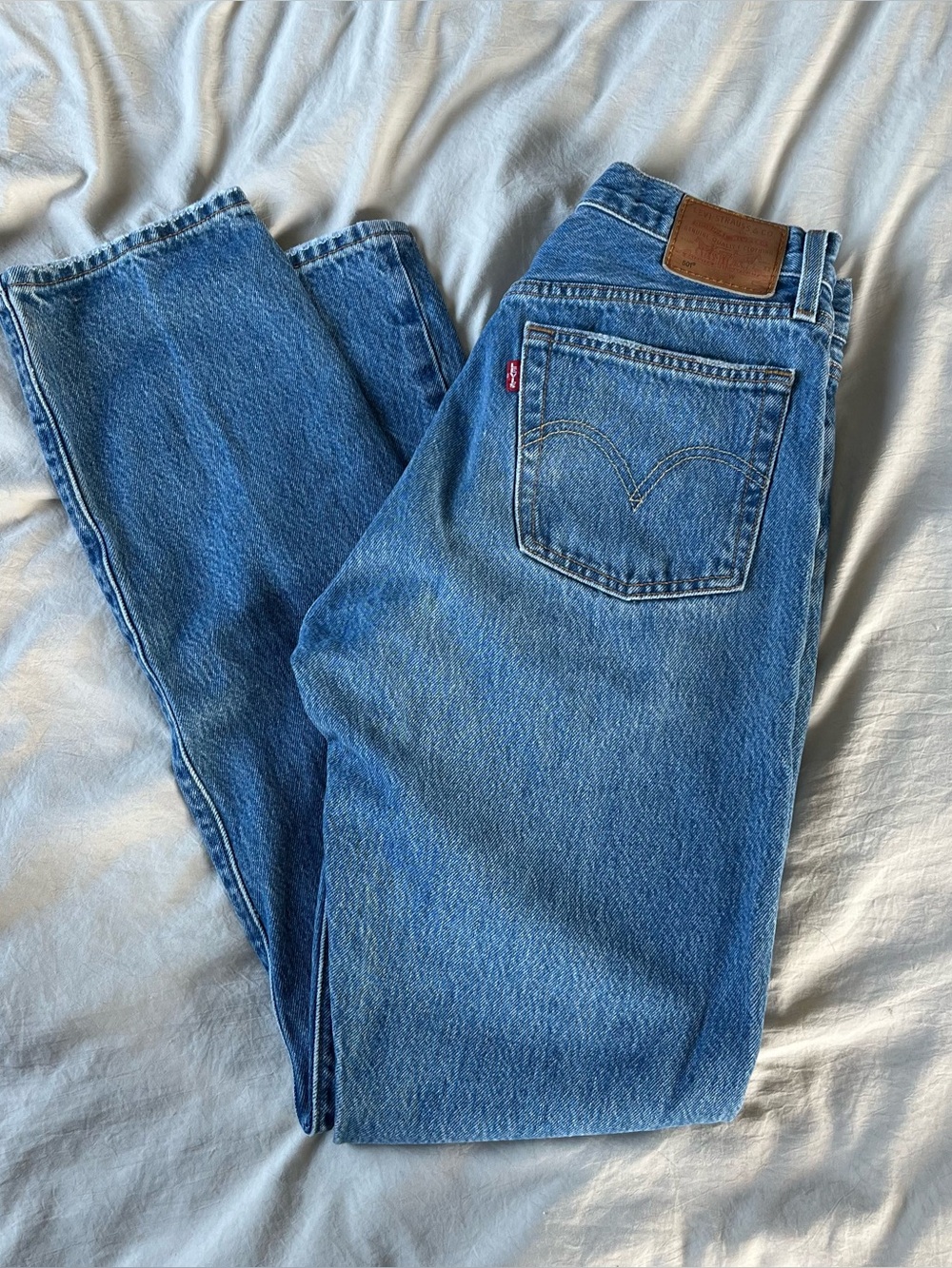 Levi's Women’s Straight Jeans - Medium Blue Denim